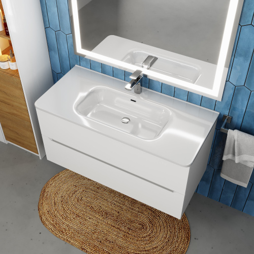 Раковина керамическая Uperwood Monica RMonica100wg 101х46 полувстраиваемая цвет белый - фото 3