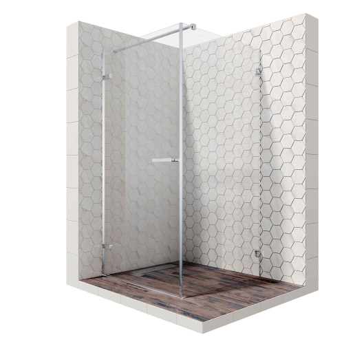 Душевой уголок Ambassador Abner 10011102L 100х100 стекло прозрачное профиль хром глянцевый без поддона - фото 3