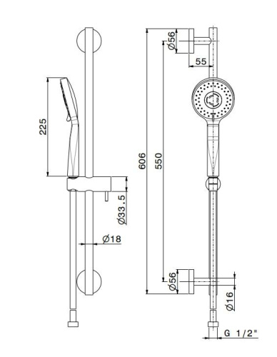 Душевой гарнитур Kerama Marazzi 69457KM.21.018 настенный хром - фото 2