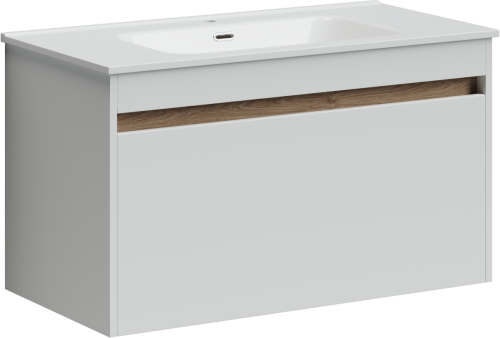 Тумба под раковину Sancos Smart SM90W 90х50 подвесная цвет белый - фото 2