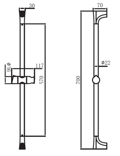 Душевой гарнитур Creavit SH493S настенный черный - фото 2