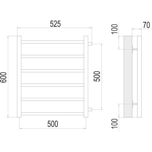 Полотенцесушитель Terminus 4670078530004 53х60 водяной хром - фото 3