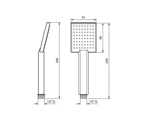 Лейка для ручного душа Emmevi C02471/CR квадратная - фото 2