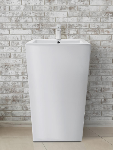 Раковина из санфаянса WeltWasser WW SK 34 см 10000005488 напольная цвет белый глянцевый 1 отверстие под смеситель - фото 4