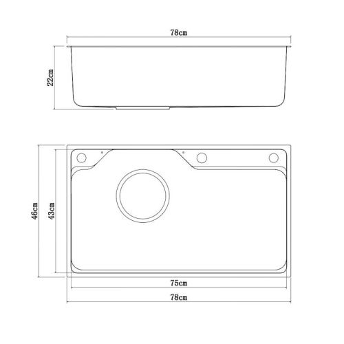 Кухонная мойка Fmark FSC7846L 78х46 цвет сатин поверхность матовая - фото 3