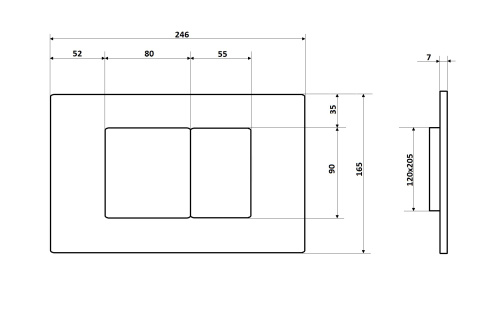 Клавиша смыва механическая Cerutti SPA CR03GS цвет нержавеющая сталь - фото 3