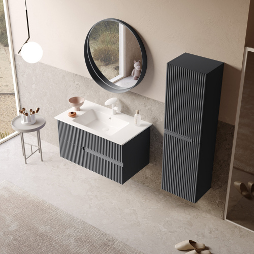 Тумба с раковиной Orka Moonlight 5003445 91х51х51 цвет антрацит матовый - фото 4