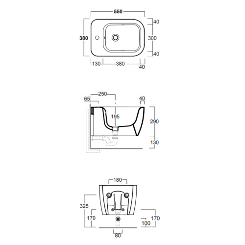 Биде Simas Henges HE19 nero matt*1 подвесное - фото 2