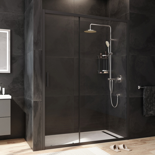 Душевая дверь Am.Pm Gem W90G-140-1-195BT 140х195 стекло прозрачное профиль черный