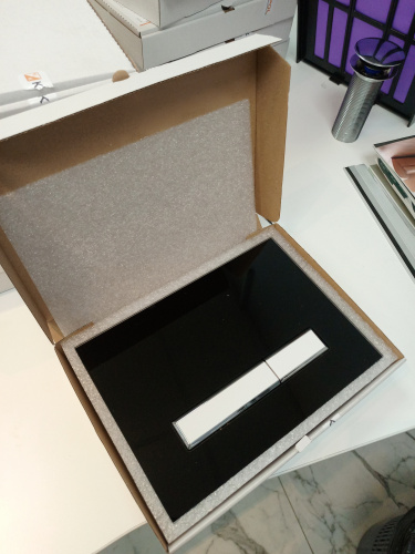 Клавиша смыва механическая KK POL Vitrum Grande V1 SPP/122/0/K цвет белый/черный - фото 2