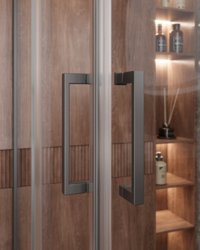 Душевой уголок Cezares MOLVENO MOLVENO-A-2-90-C-GM-IV 90х90 стекло прозрачное профиль оружейная сталь без поддона - фото 2