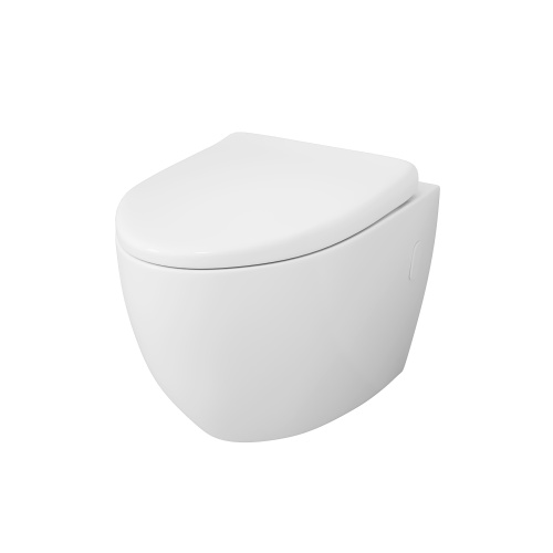 Унитаз подвесной Grossman Санфаянс GR-4451S белый глянцевый с сиденьем микролифт безободковый каскадный смыв - фото 5