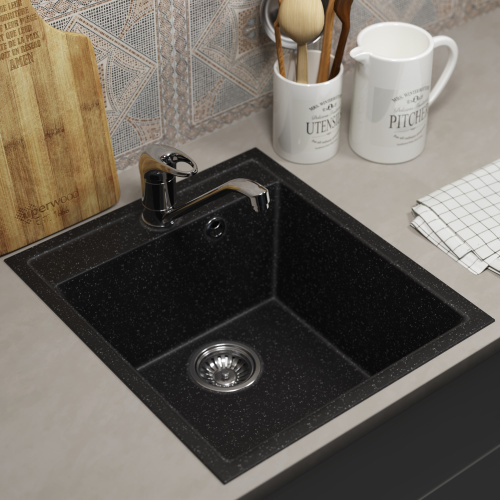 Кухонная мойка Uperwood ECON UPD-404 4910201226 43х49 цвет черный - фото 2