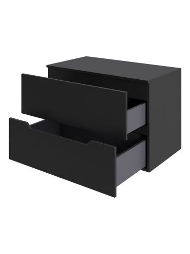 Тумба с раковиной Orange Line Li-70TubMDF+B01-475MB 70х46х70 подвесная цвет черный матовый - фото 2