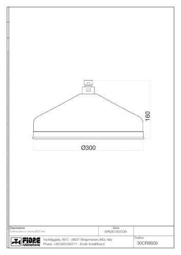 Верхний душ Fiore 30OO8609 цвет золото - фото 2