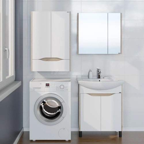 Зеркало-шкаф СанТа Сатурн 700372 74х12х65 подвесной цвет дуб австрийский - фото 2