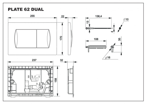 Клавиша смыва механическая Roca In-Wall 78901160B1 цвет хром глянцевый - фото 2