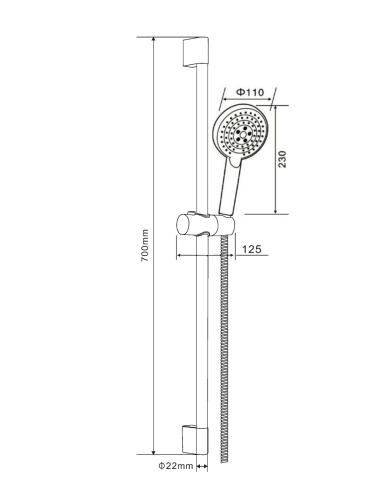 Душевой гарнитур Orange O-Shower OS802b настенный  черный - фото 5