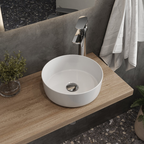 Раковина из сантехнического фарфора Teymi Lina T51101 31х31 накладная цвет белый без отверстий под смеситель - фото 4