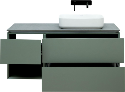 Тумба под раковину Allen Brau Infinity 1.21007.CGM 119х46х51 подвесная цвет зеленый/серый - фото 5