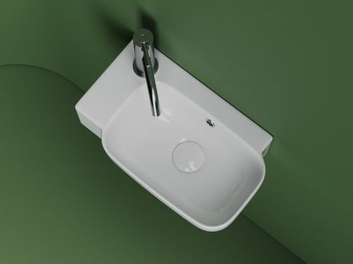 Раковина из сантехнического фарфора Ceramica Nova ELEMENT CN6074R 40х25 подвесная цвет белый 1 отверстие под смеситель - фото 5