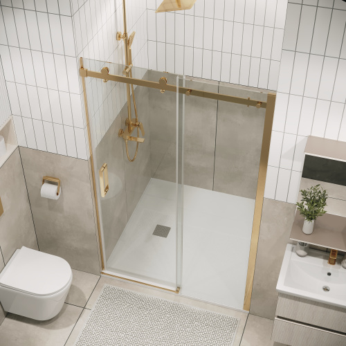 Душевая дверь Grossman Classic 100.K33.04.120.32.00 120х195 стекло прозрачное профиль золото глянцевое - фото 5