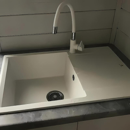 Cмеситель Haiba HB70113-8 на мойку белый/хром - фото 5