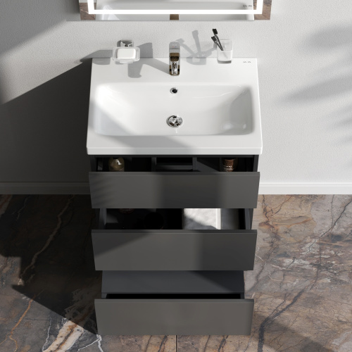 Тумба под раковину Am.Pm Gem S M91FSX0602GM 60х41х81 напольная цвет графит матовый - фото 3