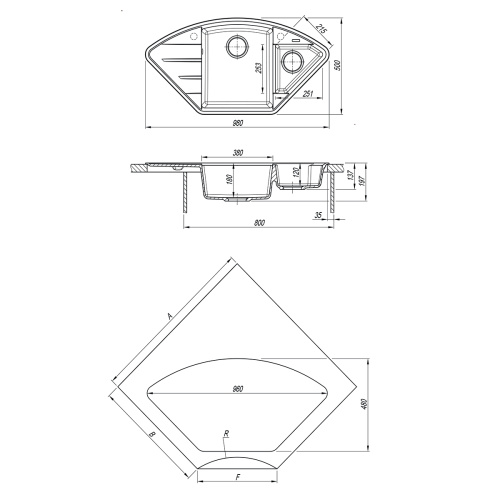 Кухонная мойка LeMark Irkana 980 9910044 98х50 цвет бежевый поверхность матовая - фото 4