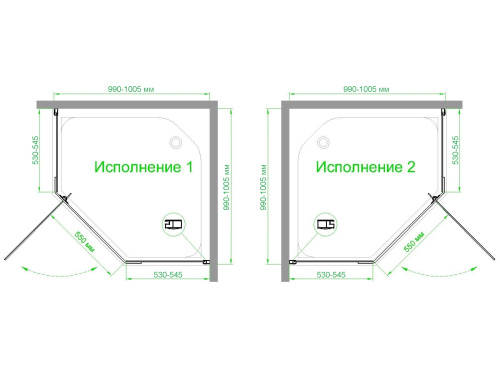Душевой уголок Royal Bath FATO RB100TR-T-BL FATO 100х100 стекло прозрачное профиль черный без поддона - фото 4