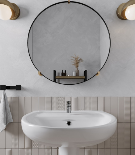 Раковина из сантехнического фарфора Santeri Версия 131115S0011B0 46х57 подвесная цвет белый 1 отверстие под смеситель - фото 3