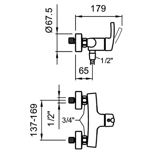 Смеситель для душа Laufen Curveprime 3.3165.7.004.400.1 настенный хром - фото 2
