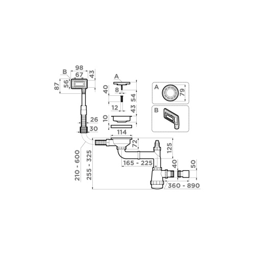 Сифон для кухонной мойки Omoikiri WK-1-UN-GB 4956834 - фото 2