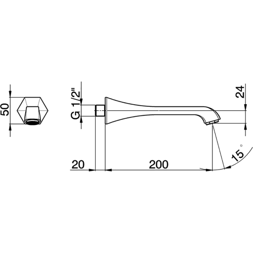 Излив для ванны Cisal Cherie CE00024021 хром - фото 2