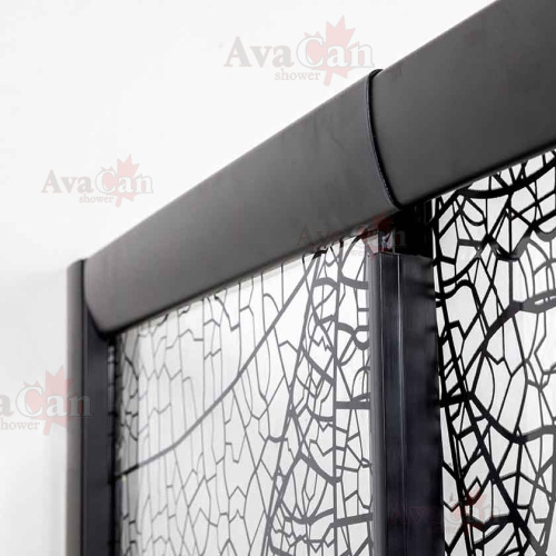 Душевая дверь AvaCan FB2-190MT 210х195 стекло матовое профиль черный - фото 4