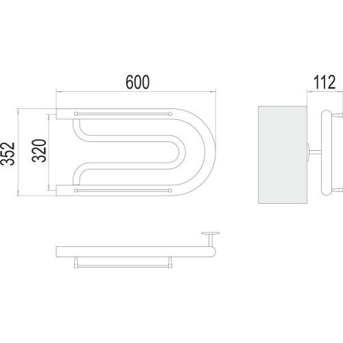 Полотенцесушитель Terminus 4620768881244 60х35 водяной хром - фото 3