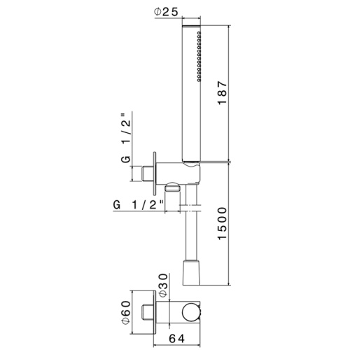 Душевой гарнитур Newform XT 823.21.018 настенный хром - фото 2