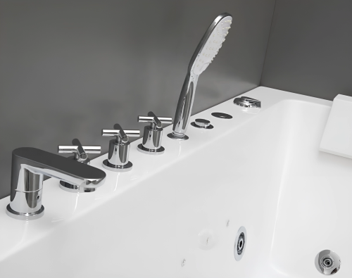 Ванна акриловая гидромассажная Cerutti SPA C-494-17R 170х80 пристенная асимметричная с ножками - фото 3