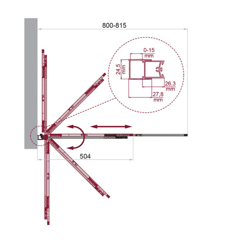 Душевая шторка на ванну BelBagno LUCE LUCE-VF-11-80/145-C-NERO 80х145 стекло прозрачное профиль черный ориентация универсальная - фото 2
