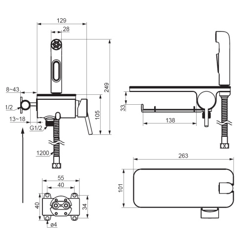 Гигиенический душ со смесителем Damixa Jupiter 773500200 белый - фото 5