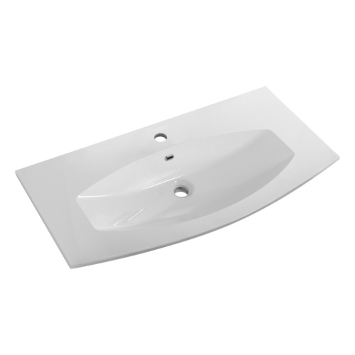 Раковина из искусственного камня Cezares 50195 100х55 подвесная цвет белый матовый 1 отверстие под смеситель - фото 2