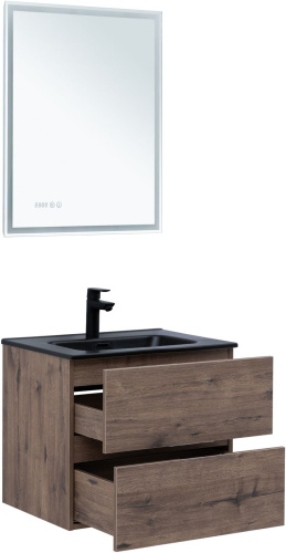 Тумба под раковину Aquanet Алвита New 00334184 60х46х51 подвесная цвет коричневый - фото 4