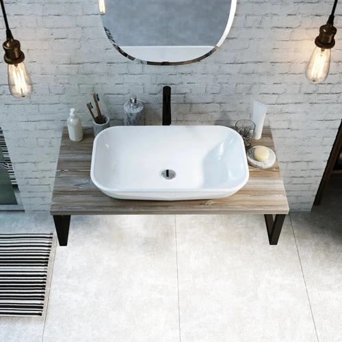 Столешница 1MarKa Grunge Loft У85833 80х48 накладная цвет дуб намибия - фото 3