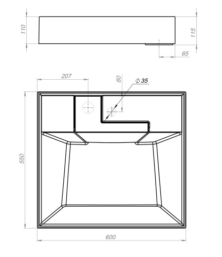 Раковина из искусственного мрамора Stella Polar Мирабелла SP-00001487 60х55 над стиральной машиной цвет белый - фото 3