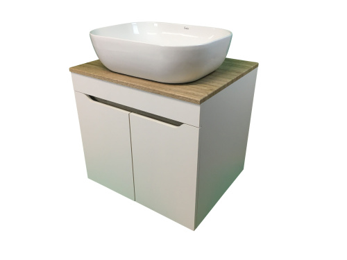 Тумба с раковиной Sintesi STL.W7024_SIN-LVB-APP-403 60х55х50 подвесная цвет белый/коричневый - фото 4