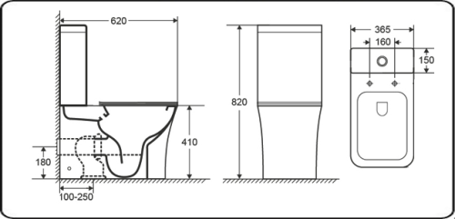 Унитаз напольный с бачком CeramaLux 1219A белый глянцевый с сиденьем микролифт безободковый каскадный смыв - фото 4