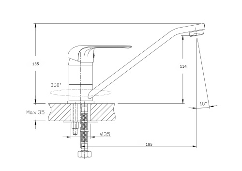 Смеситель для кухни Rush Fiji FI1835-25 на мойку хром - фото 2