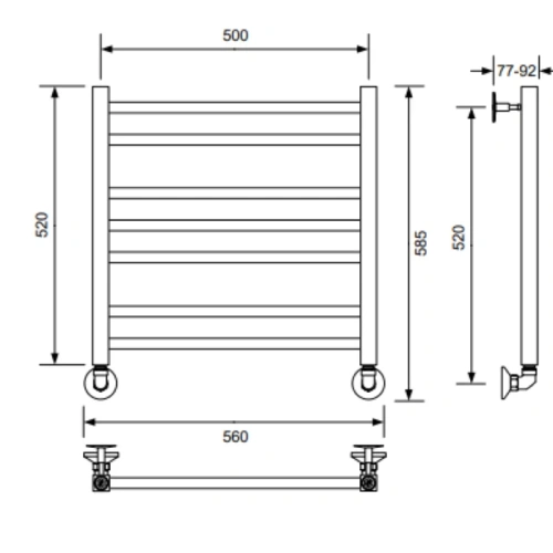 Полотенцесушитель Veconi Vero-A V6050GR-A 50х60 водяной графит - фото 3