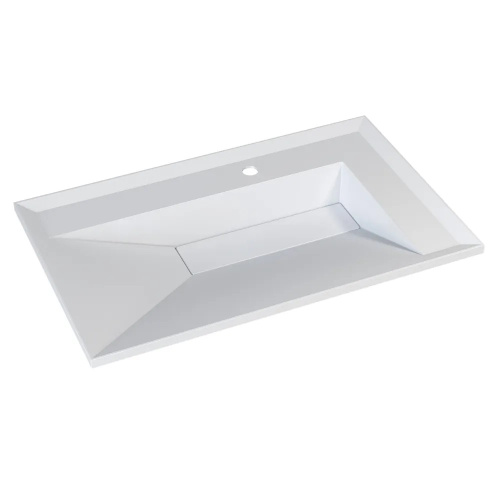 Раковина из литьевого мрамора Uperwood Lotus 35490000000 80х50 полувстраиваемая цвет белый глянцевый - фото 4