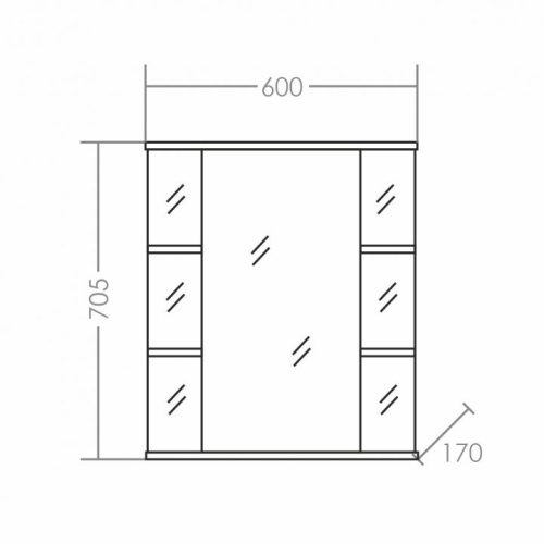 Зеркало-шкаф СанТа Герда 101041 60х18х70 подвесной цвет белый - фото 3